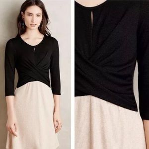 Anthropologie Amani across Wrap Dress Black Large